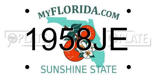 1958JE Florida License Plate
