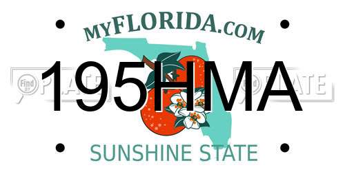 195HMA Florida License Plate