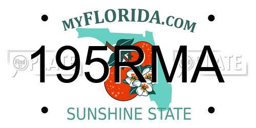 195RMA Florida License Plate