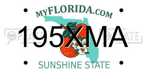 195XMA Florida License Plate