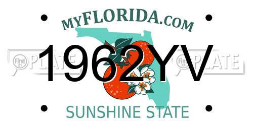 1962YV Florida License Plate