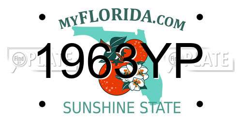 1963YP Florida License Plate