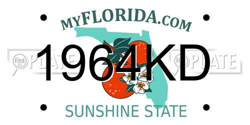 1964KD Florida License Plate
