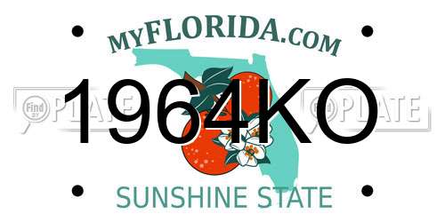 1964KO Florida License Plate
