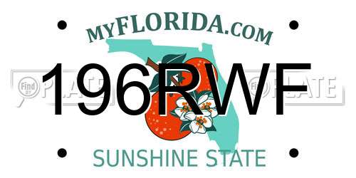 196RWF Florida License Plate
