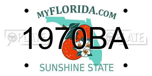 1970BA Florida License Plate