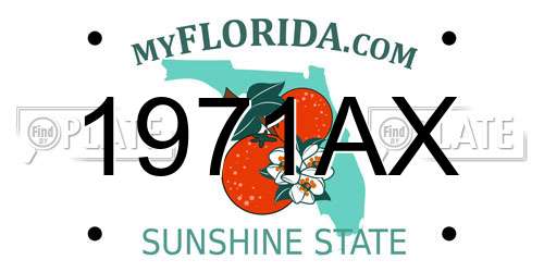 1971AX Florida License Plate