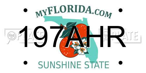 197AHR Florida License Plate