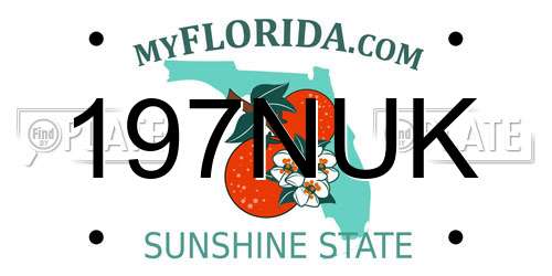 197NUK Florida License Plate