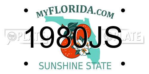 1980JS Florida License Plate