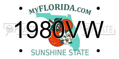 1980VW Florida License Plate