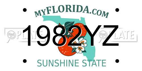 1982YZ Florida License Plate