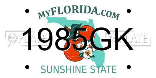 1985GK Florida License Plate
