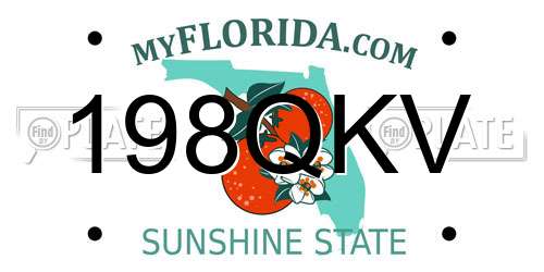198QKV Florida License Plate