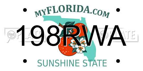 198RWA Florida License Plate
