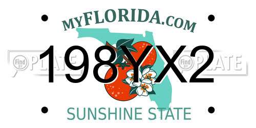 198YX2 Florida License Plate