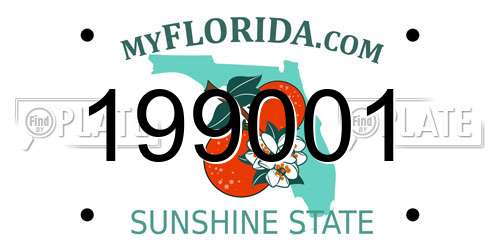199001 Florida License Plate