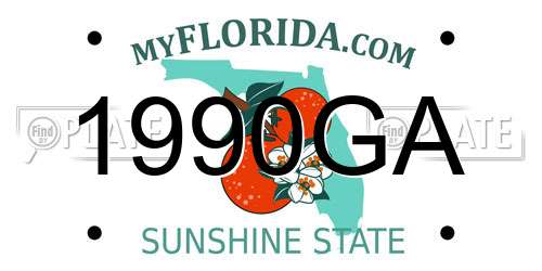 1990GA Florida License Plate