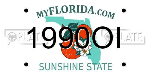 1990OI Florida License Plate
