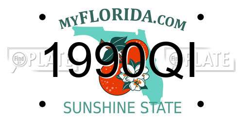 1990QI Florida License Plate