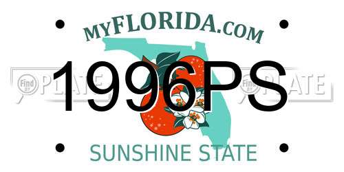 1996PS Florida License Plate