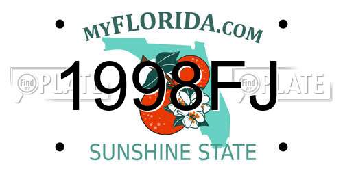 1998FJ Florida License Plate