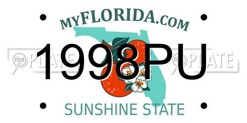 1998PU Florida License Plate