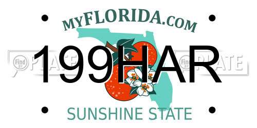 199HAR Florida License Plate