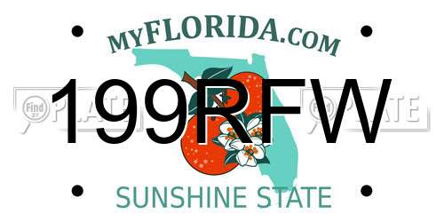 199RFW Florida License Plate