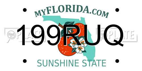 199RUQ Florida License Plate