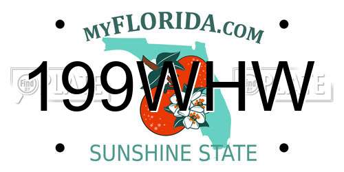 199WHW Florida License Plate