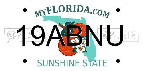 19ABNU Florida License Plate