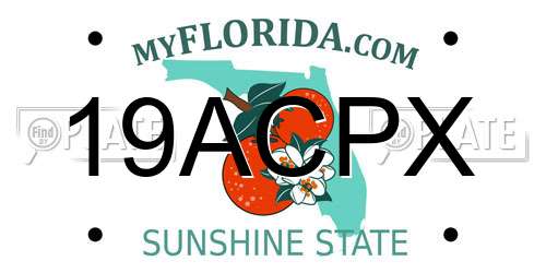 19ACPX Florida License Plate