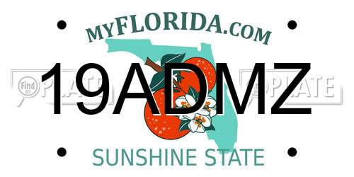 19ADMZ Florida License Plate