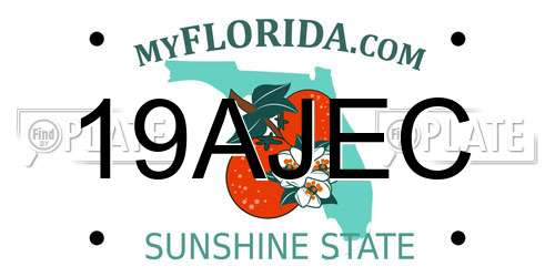 19AJEC Florida License Plate