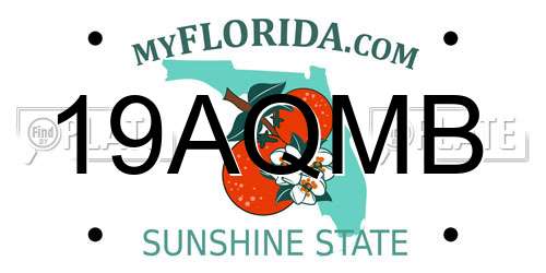 19AQMB Florida License Plate
