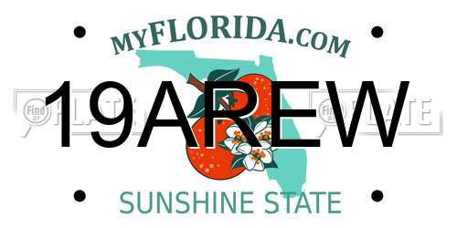 19AREW Florida License Plate