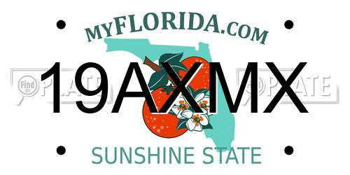 19AXMX Florida License Plate