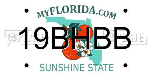 19BHBB Florida License Plate