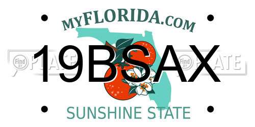 19BSAX Florida License Plate