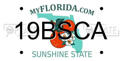 19BSCA Florida License Plate