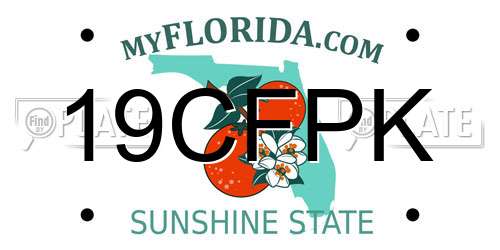 19CFPK Florida License Plate