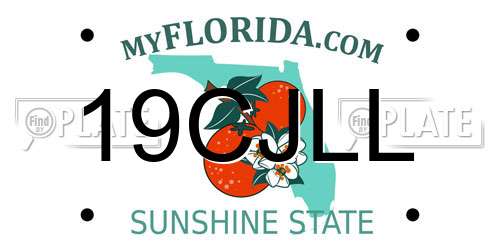 19CJLL Florida License Plate
