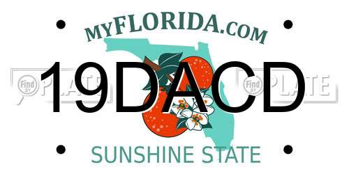 19DACD Florida License Plate