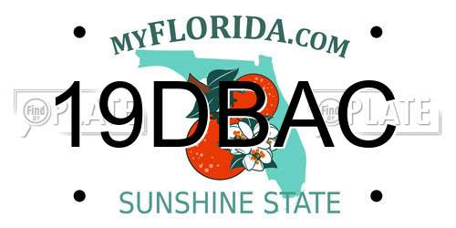 19DBAC Florida License Plate