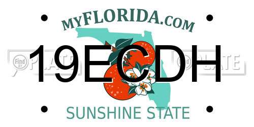 19ECDH Florida License Plate