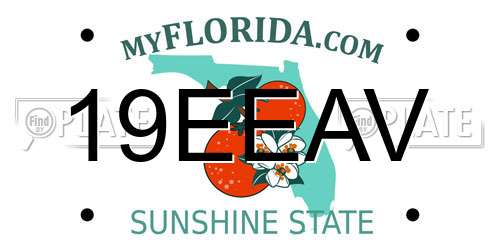 19EEAV Florida License Plate