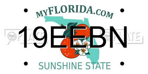 19EEBN Florida License Plate