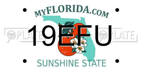 19EFU Florida License Plate