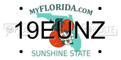 19EUNZ Florida License Plate
